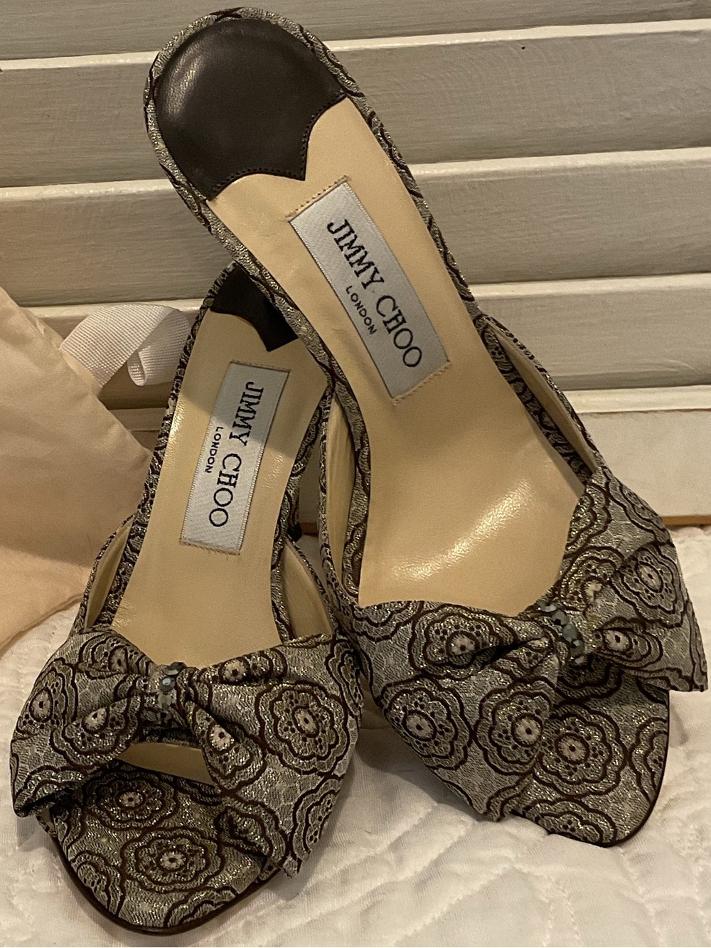 Jimmy Choo Kerela Brocade Mules Vintage
